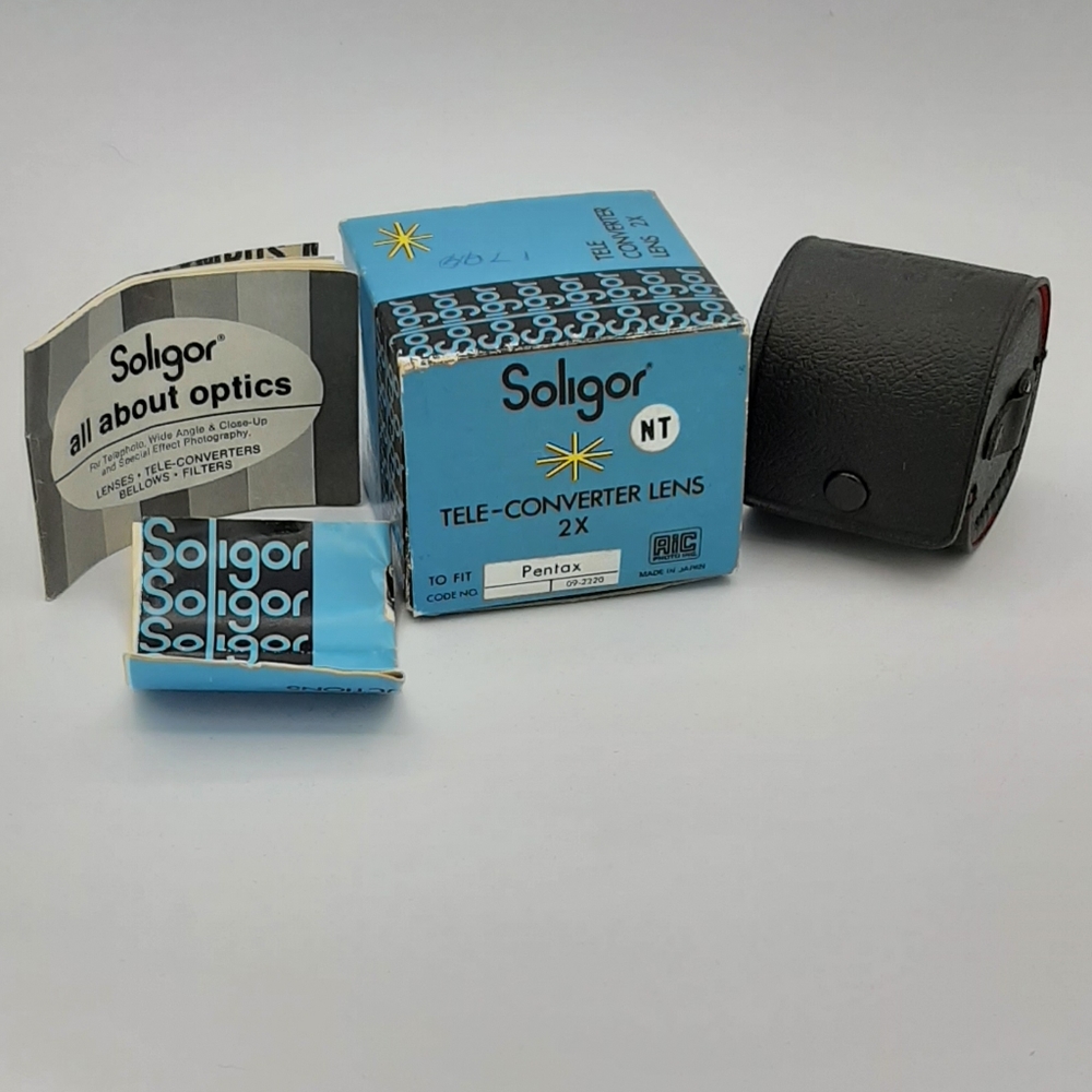 Soligor Auto Tele-Converter Lens 2X NT for Pentax Japan Original Box Case Papers